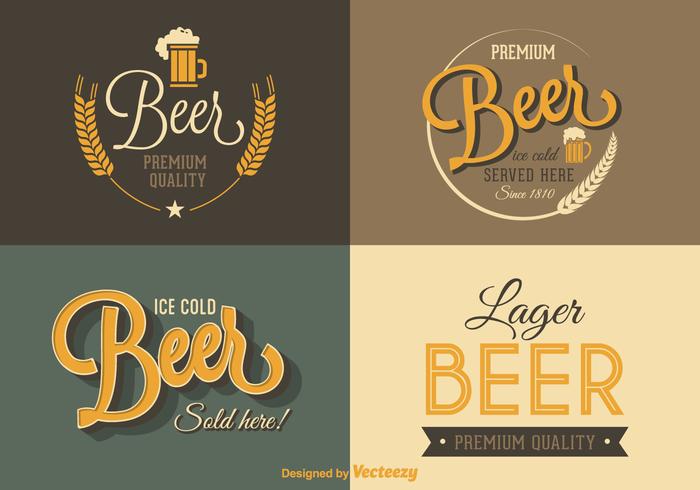 Retro Beer Vector Labels