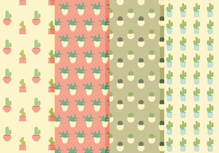 Vector Cacti Patterns