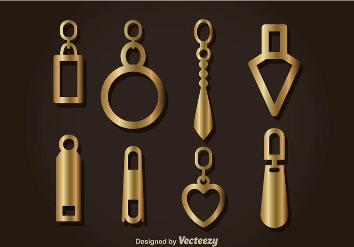 Gold Zipper Pull Headers Vector