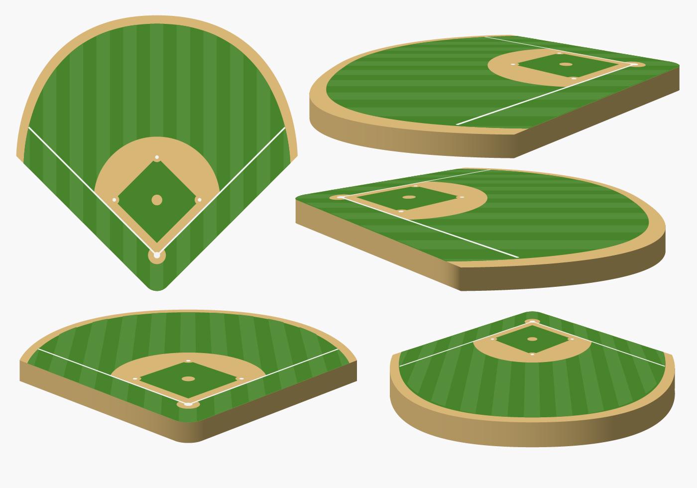 Vector Baseball Diamond From Different Angles.