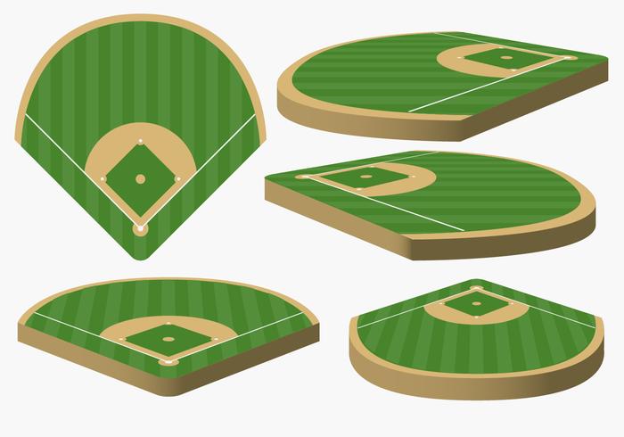 Vector Baseball Diamond From Different Angles