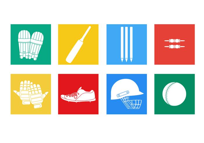 Vectores de jugador de cricket Icono plano