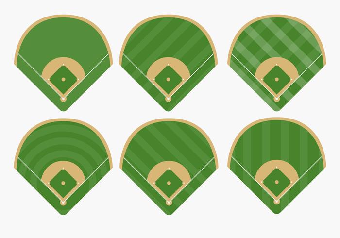 Types of Baseball Diamond Vectors