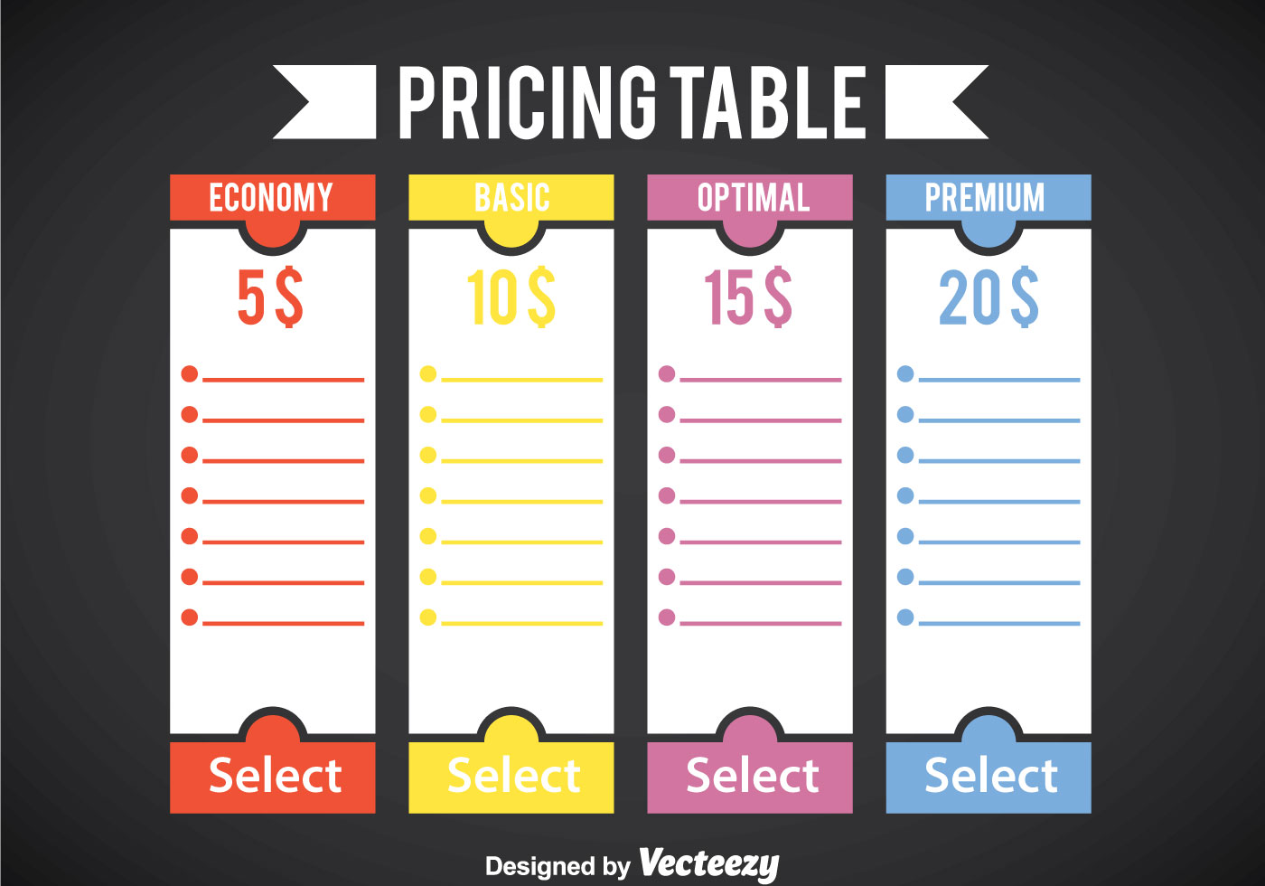 Blank Pricing Table Template Vector - Download Free Vectors, Clipart Graphics & Vector Art1400 x 980