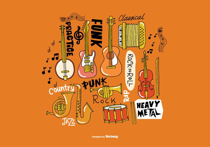 Hand Drawn Musical Instrument Vectors