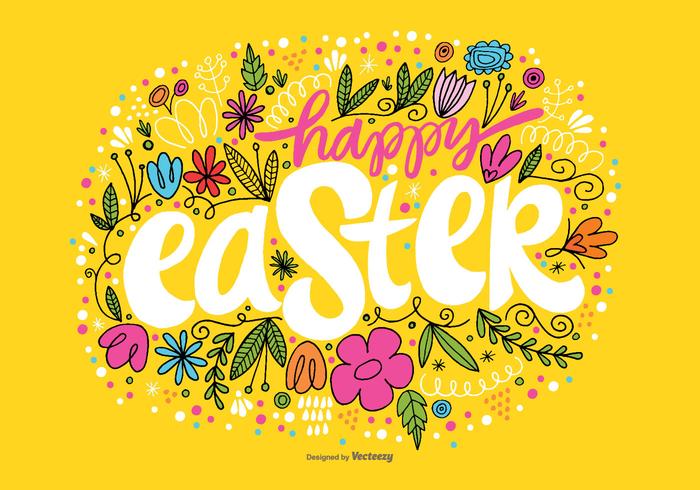 Hand Drawn Happy Easter Vector