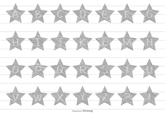 Hand Drawn Star Alphabet Hand Drawn Star Alphabet
