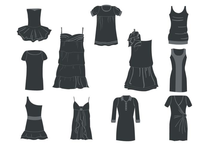 Free Women Dresses Silhouettes Vector