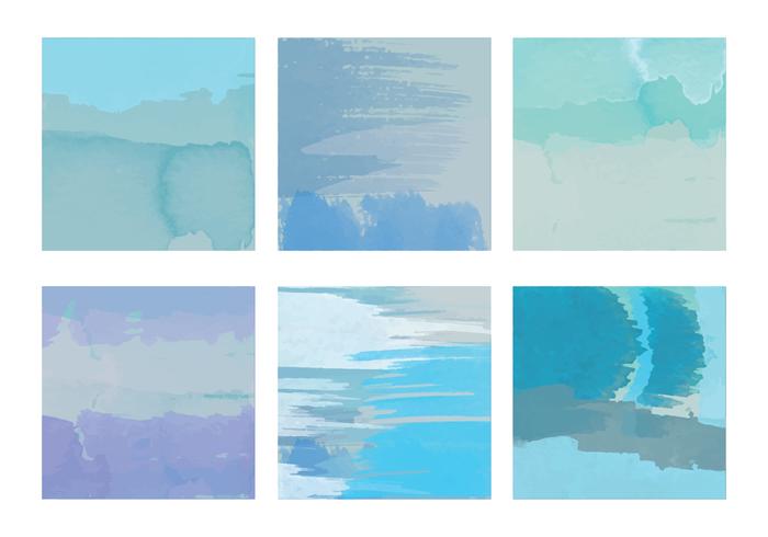 Blue Vector Watercolor Elements