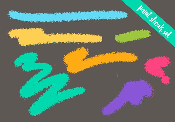 Paint Streak Vector Set - Dry Brush Paint Streak Vector Set - Dry Brush