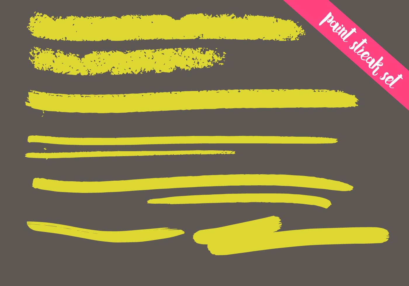 Paint Streak Vector Set - Colorful - Download Free Vector Art, Stock