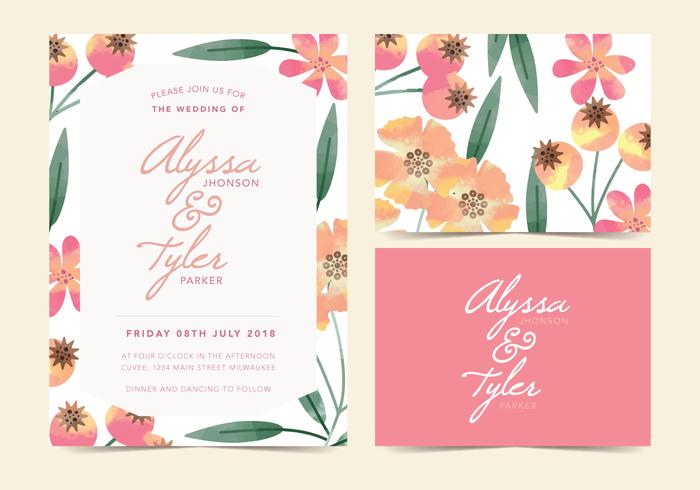 Wildflower Vector Invitation