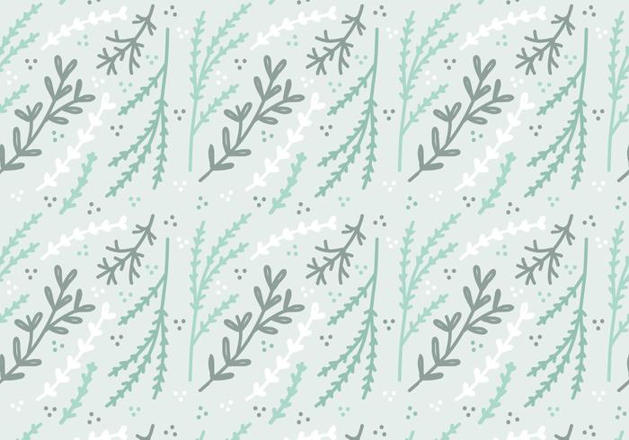 Mint Colored Plant Vector Pattern