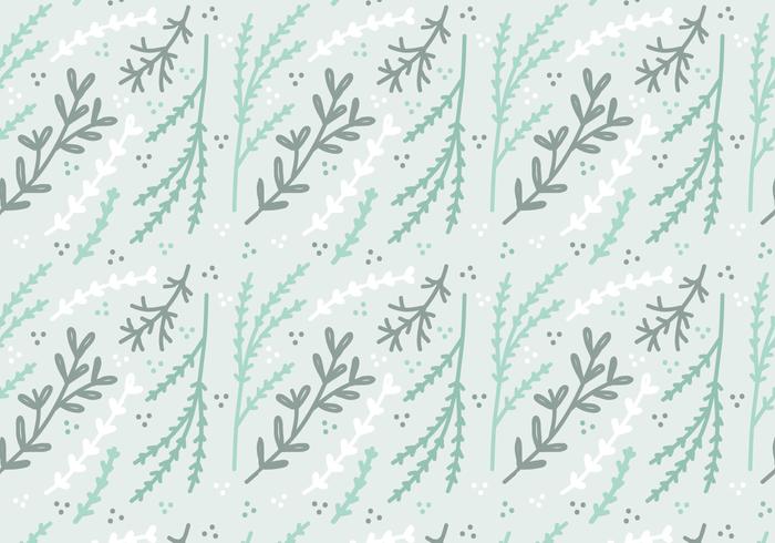 Mint Colored Plant Vector Pattern