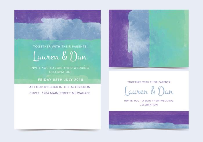 Blue Watercolor Vector Invitation