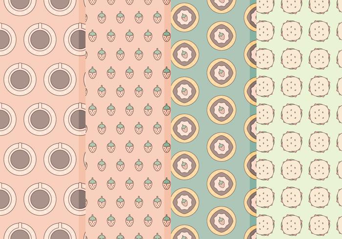Vector Dessert Food Patterns