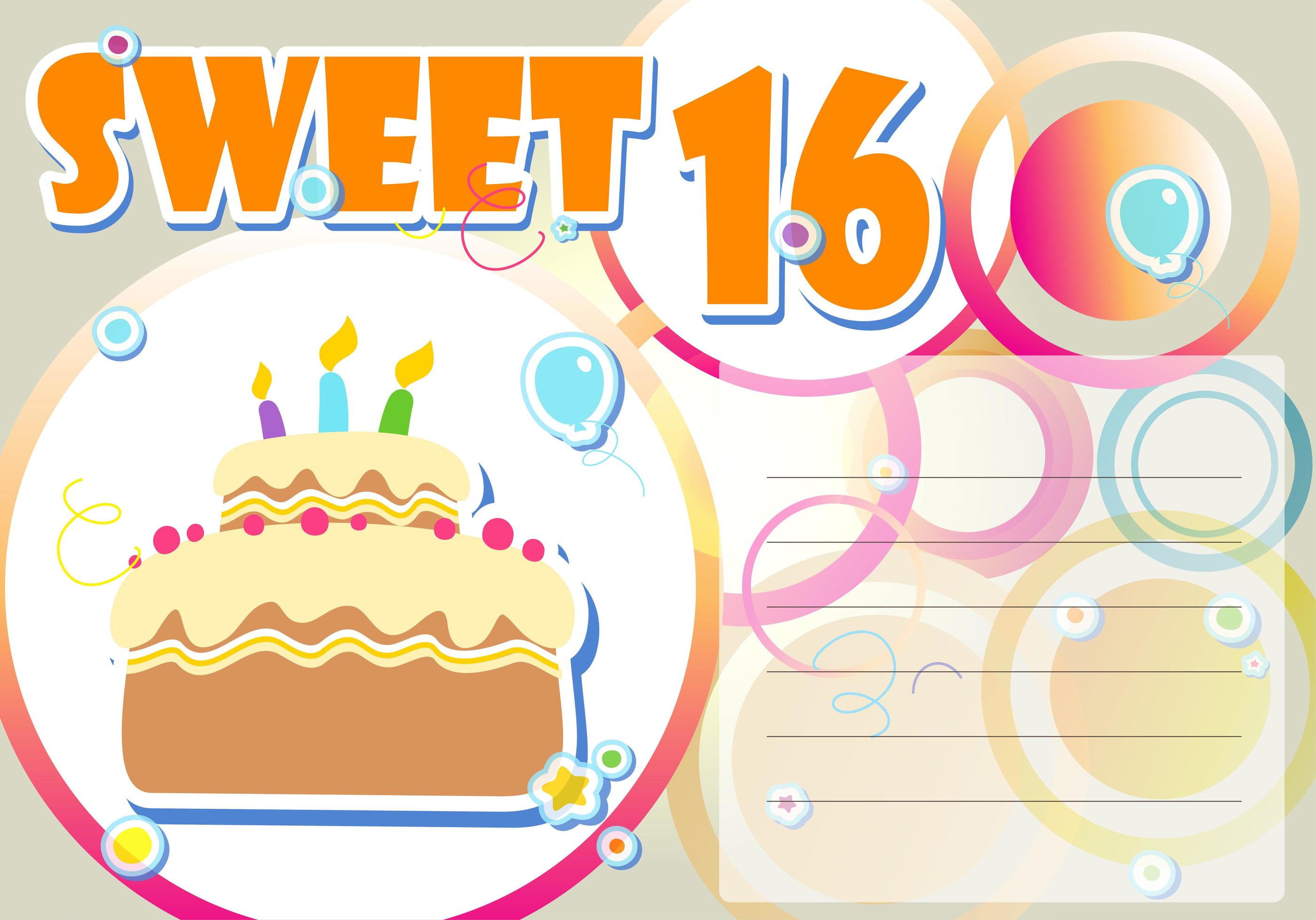 Sweet 16th Birthday Vector 110858 Vector Art at Vecteezy
