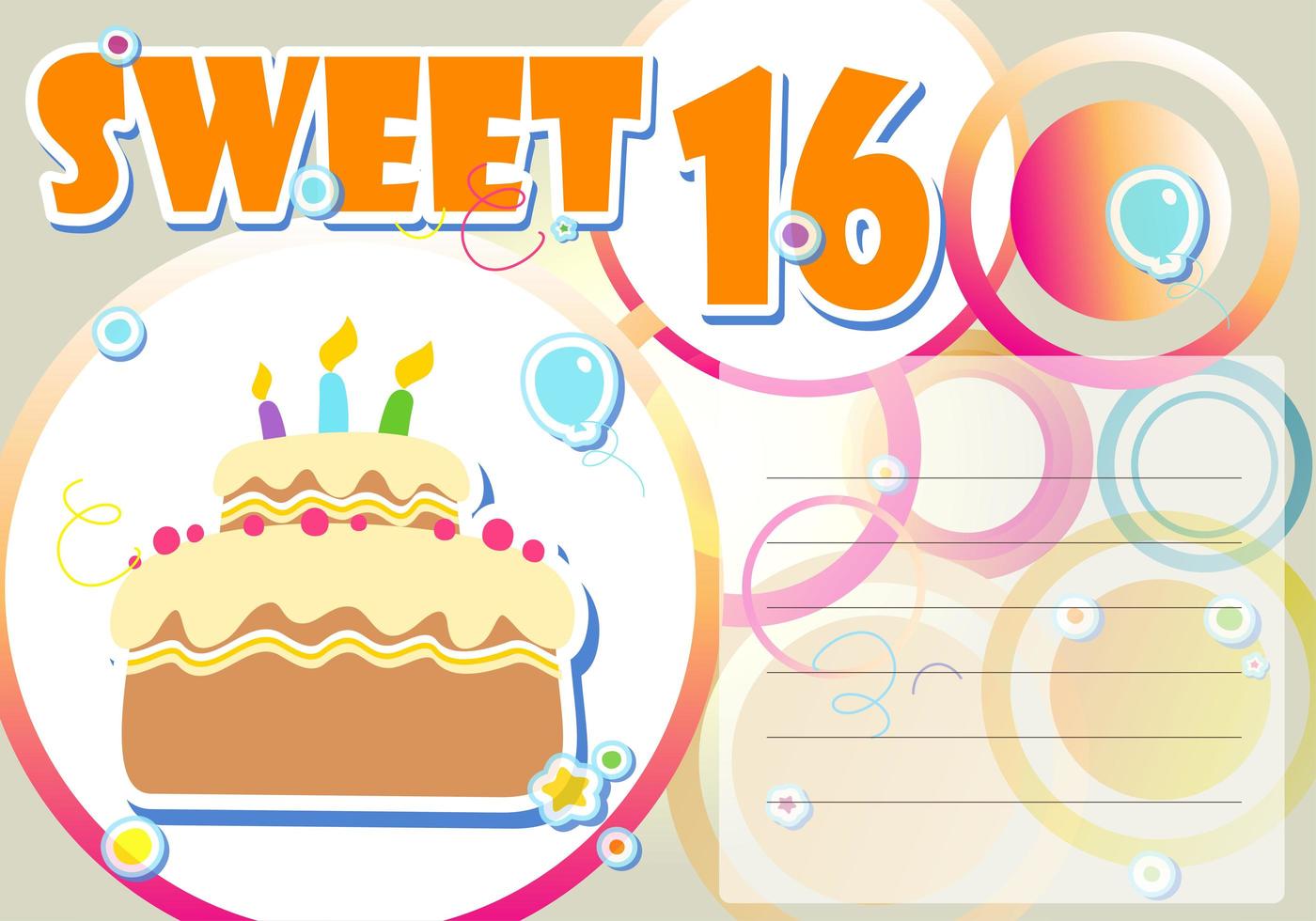 Sweet 16th Birthday Vector