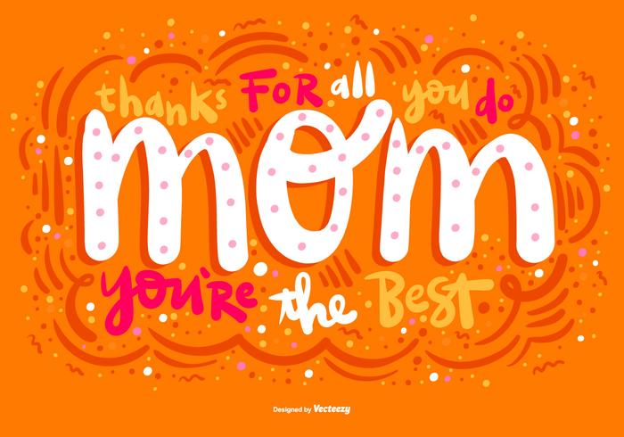 Mother's Day Bubble Lettering Vector