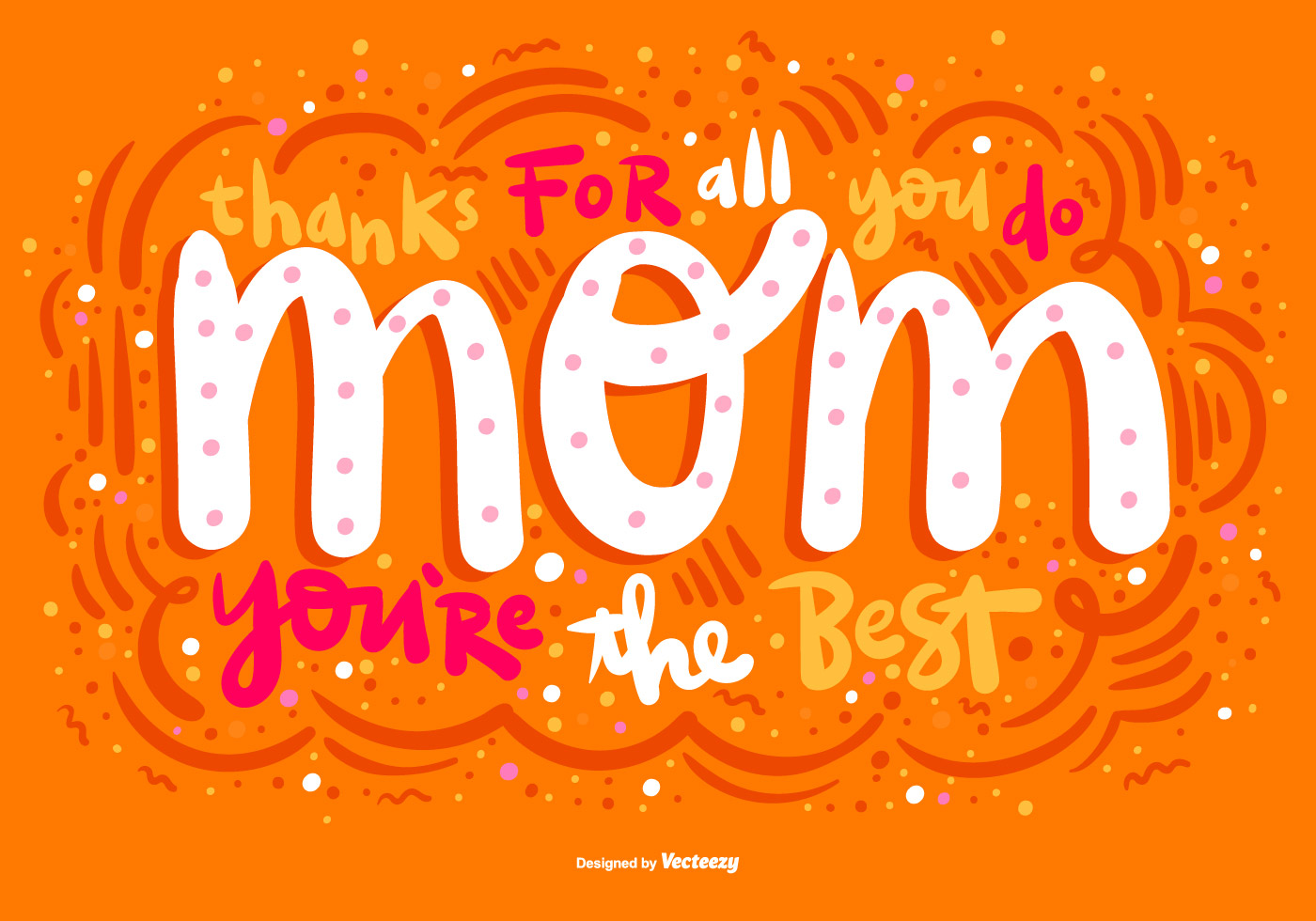 Download the Mother's Day Bubble Lettering Vector 110918