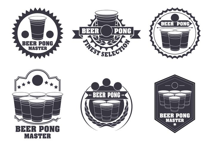 Beer Pong Label Vector Set