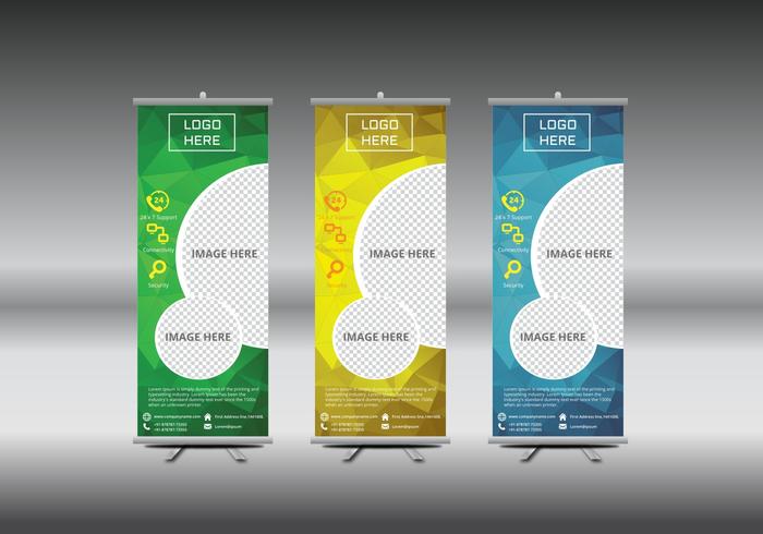 Roll Up Banner template vector illustration