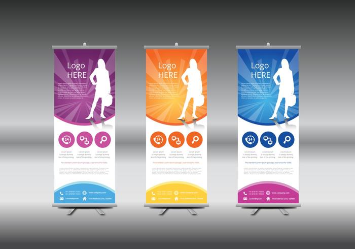 Roll Up Banner template vector illustration - Download 