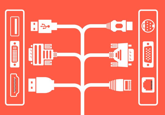 Conectores de cables vectoriales vector