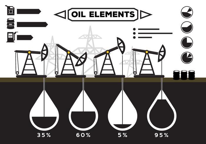 Oil Field Infographics vector