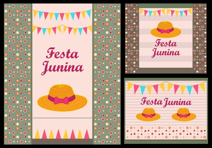 Festa Junina Ilustración de la tarjeta de invitación vector