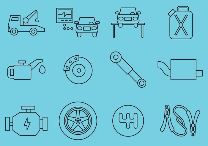 Iconos del mantenimiento del coche vector