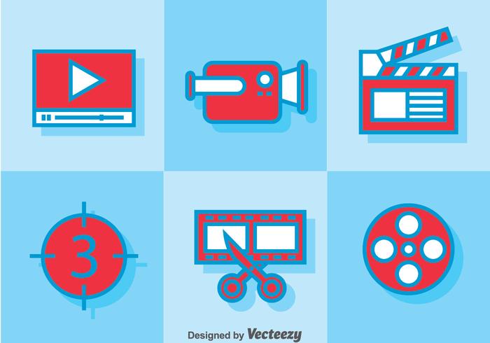 Iconos de edición de vídeo vector