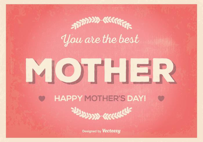 Ilustración retro del día de madre vector