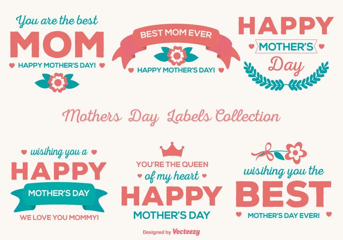 Cute Mother's Day Vector Labels Cute Mother's Day Vector Labels