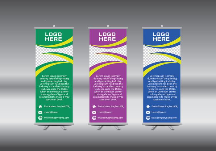 Roll Up Banner template vector illustration