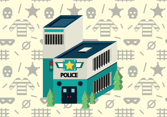 Free Police Office Isometric Vector