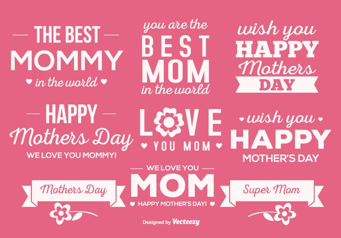 Cute Mother's Day Label Set vector