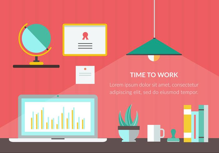 Free Time to Work Vector Illustration