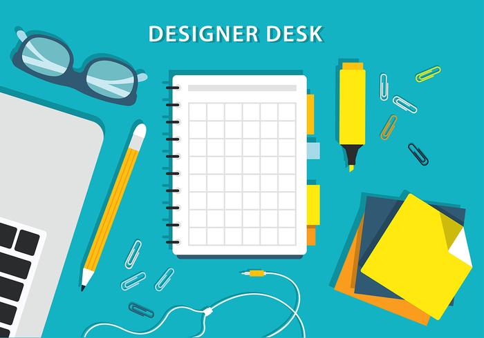 Free Colorful Vector Designers Desk