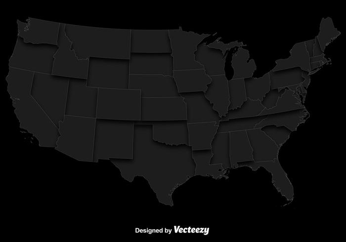 Vector Gray Map Of The USA