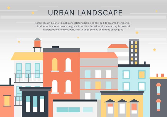 Free Flat Urban Landscape Vector Background