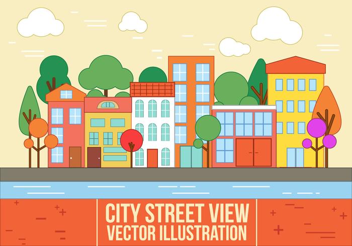 Free Vector City Street View