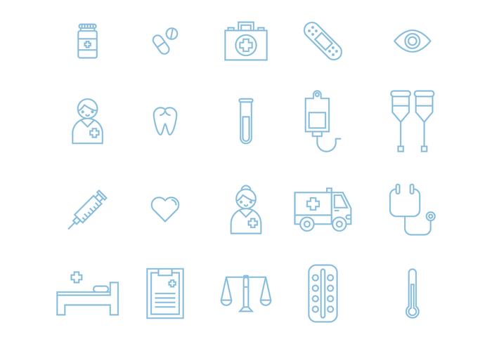 20 Iconos médicos vector