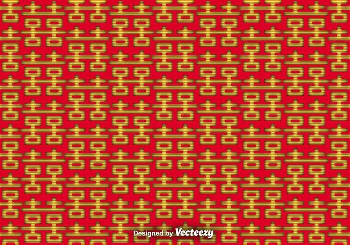 Vector Double Happiness Seamless Pattern