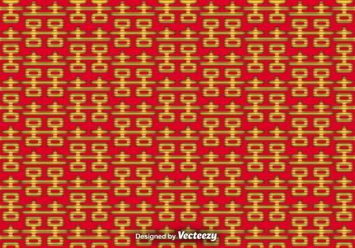 Vector Double Happiness Seamless Pattern