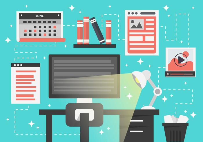 Free Modern Work Place Vector