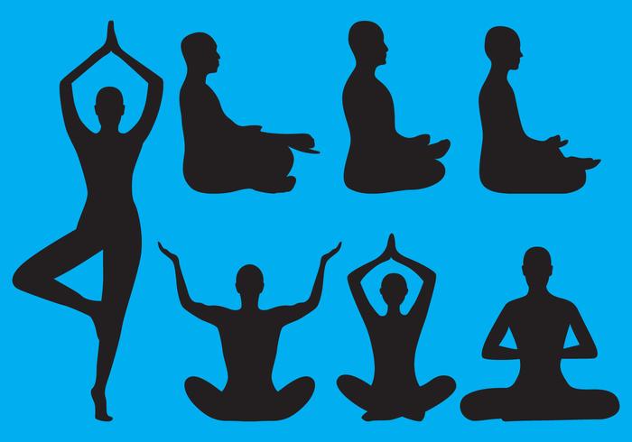 Meditation Silhouettes vector