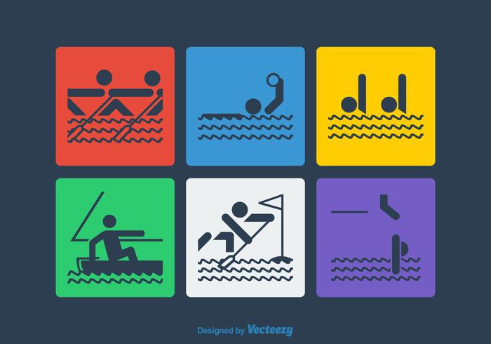Free Vector Water Sport Pictograms Free Vector Water Sport Pictograms