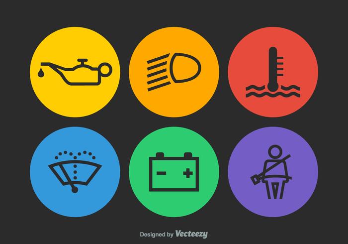 Iconos libres del tablero de instrumentos del coche del vector