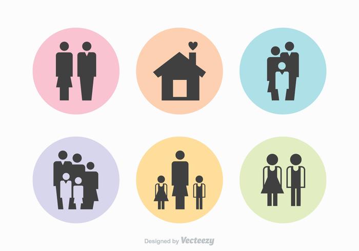 Family Silhouette Vector Icons